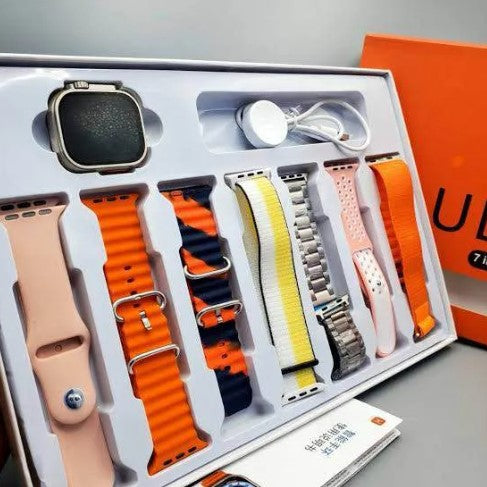 Ultra 7in1, 2.1 Inch HD Screen, Bluetooth Calling Smart Watch With 7 Straps