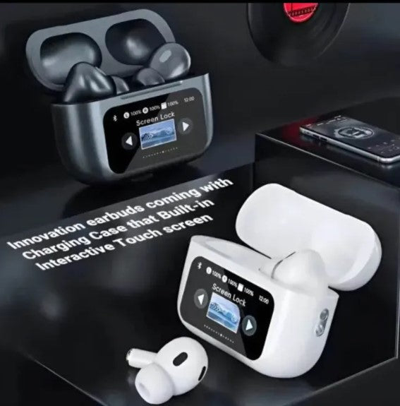 Airpods A9 Pro Wireless Earbuds, Bluetooth 5.4 Touch Screen Display, ANC