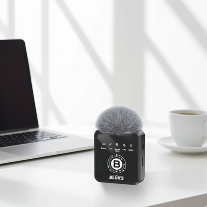BLUK'S BX-18 Dual Wireless Lavalier Mic - 2 Transmitters ANC Bluetooth