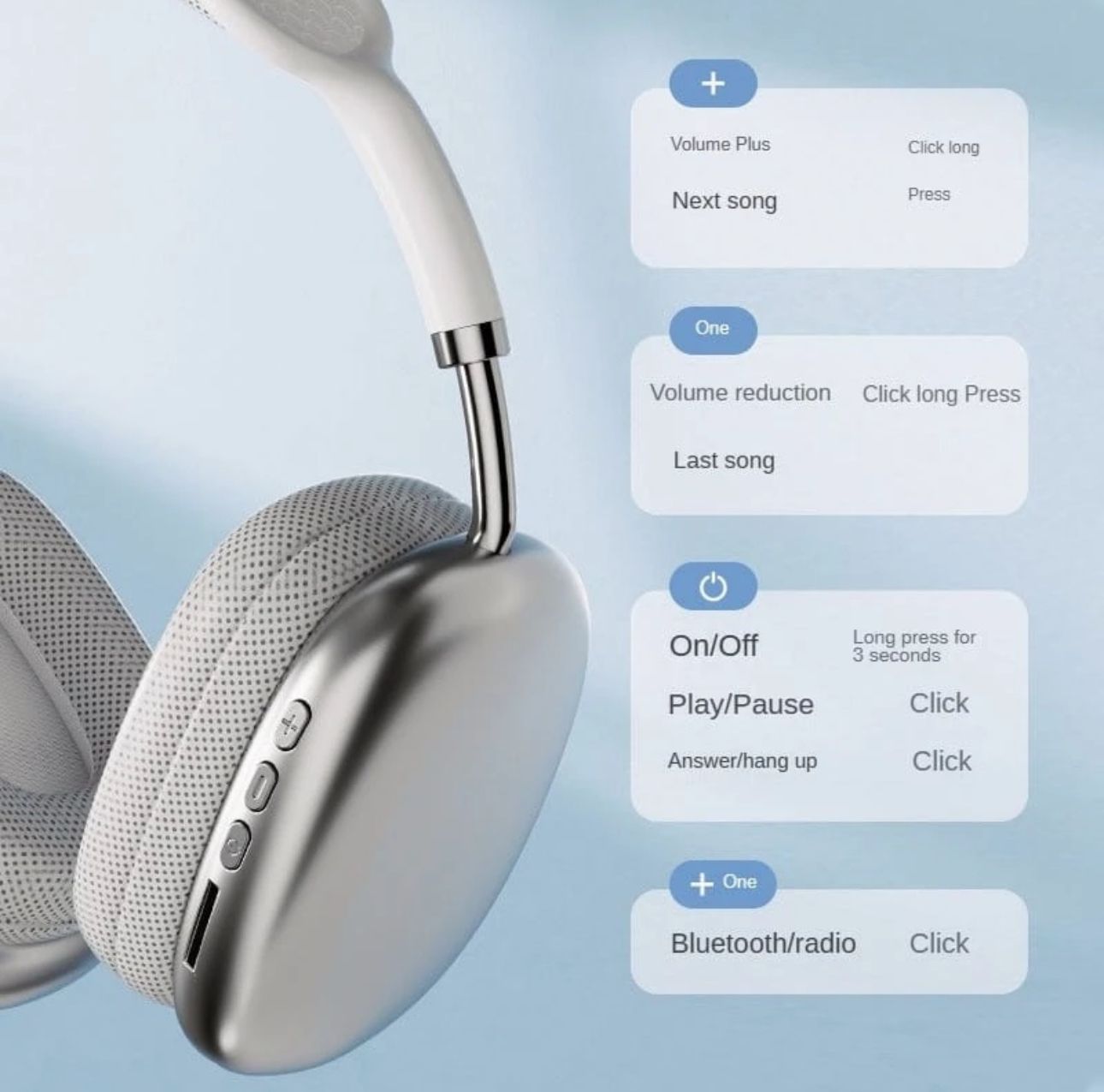 P9 Wireless Headphones Bluetooth with Mic Stereo Sound