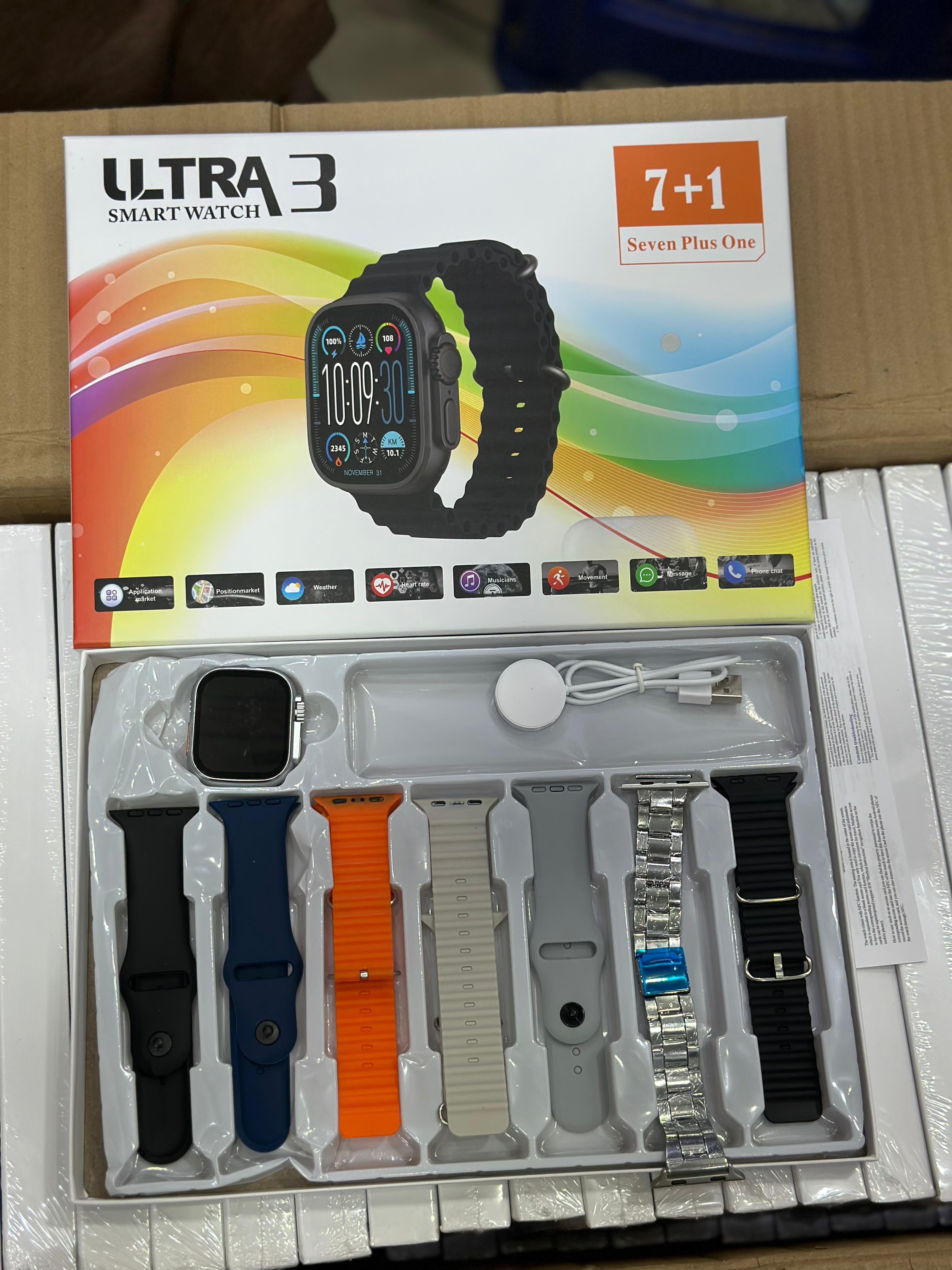 Ultra 3 Smart Watch 7-in-1, One watch + & Straps