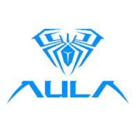 Blue logo with the word 'Aula' on a white background