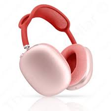 Pink and red earbud case on a white background
