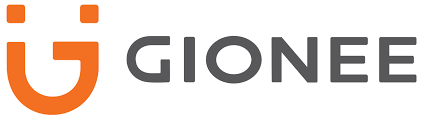 Gionee logo with an orange 'G' and black text on a white background