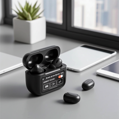 A9 Pro Wireless Earbuds, Bluetooth 5.4 Touch Screen Display,