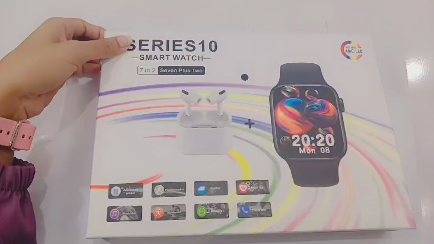 Load video: Series 10 Smart Watch 7-in-2 with AirPods