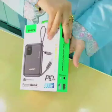 Load video: BLUK’S BX-308 20,000mAh Power Bank with Built-in Cables