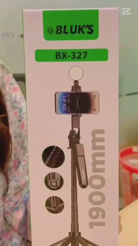 Load video: BLUK'S BX-327 Professional Balance Handle Tripod | 1900mm Multifunctional 2-in-1 Stand