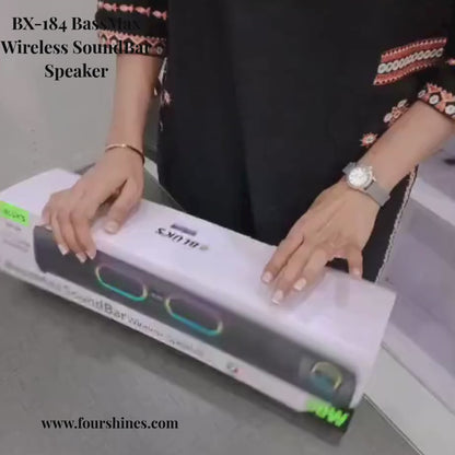 BassMax BX-184 Wireless SoundBar Speaker - 20W Dual Driver Bluetooth 5.3 with FM Radio