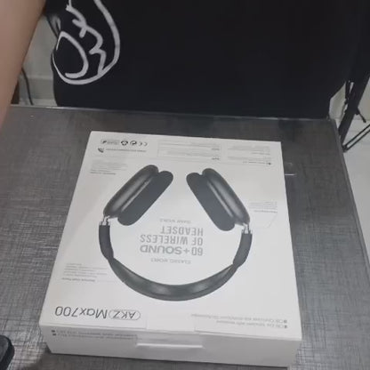 AKZ Max700 Wireless Headphones - On-Ear Bluetooth with Digital Display