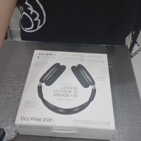 Load video: AKZ Max700 Wireless Headphones - On-Ear Bluetooth with Digital Display